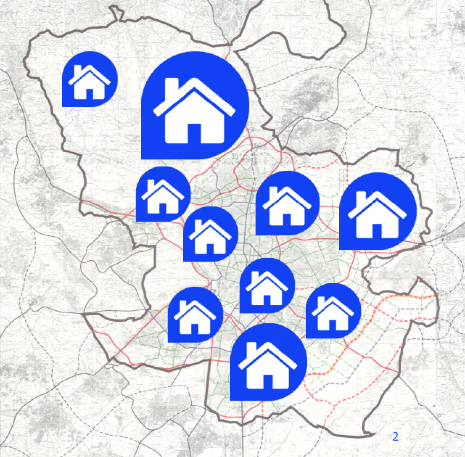 Mapa de viviendas turísticas de Madrid