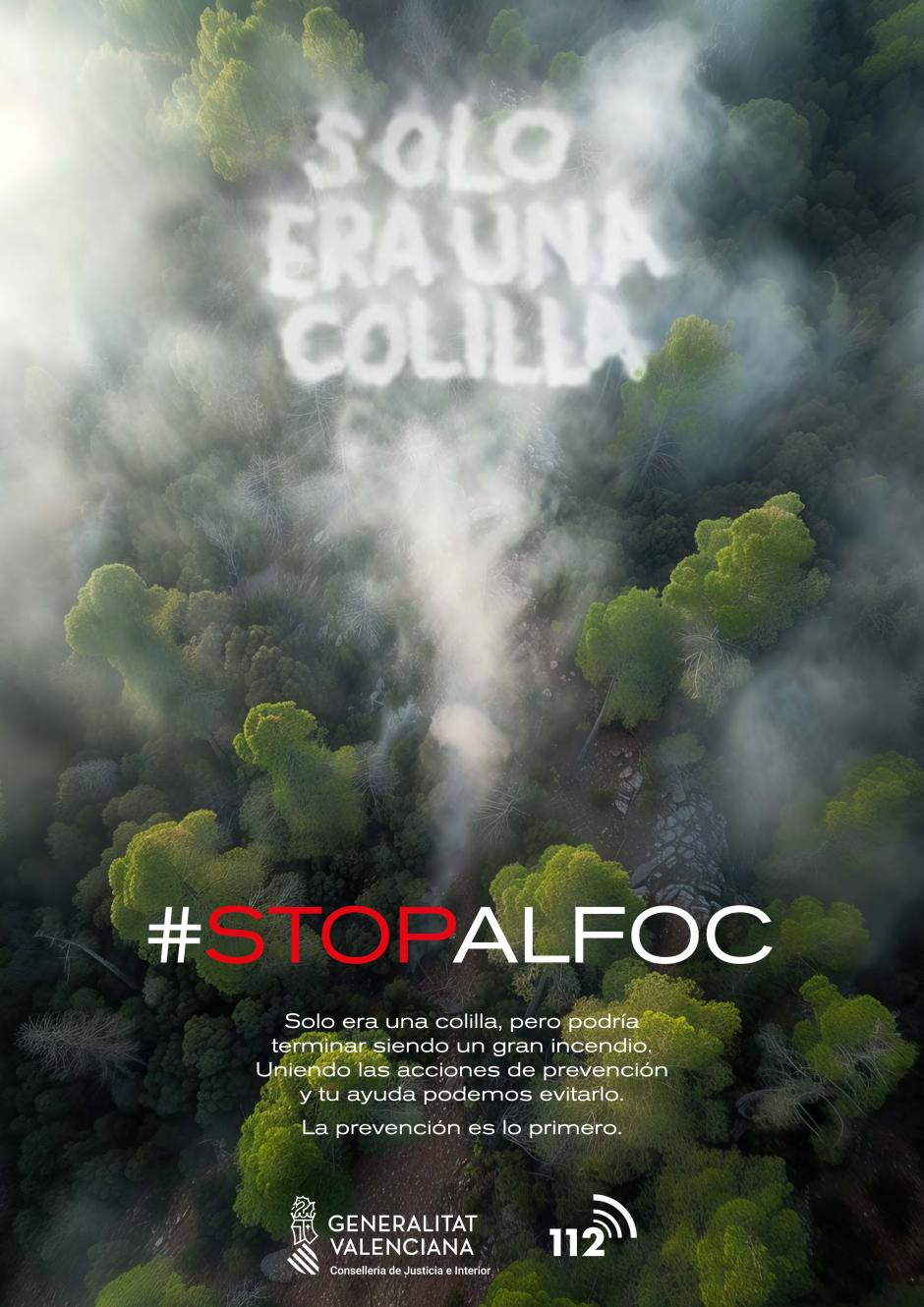 Uno de los carteles de la campaña "Stop al Foc"