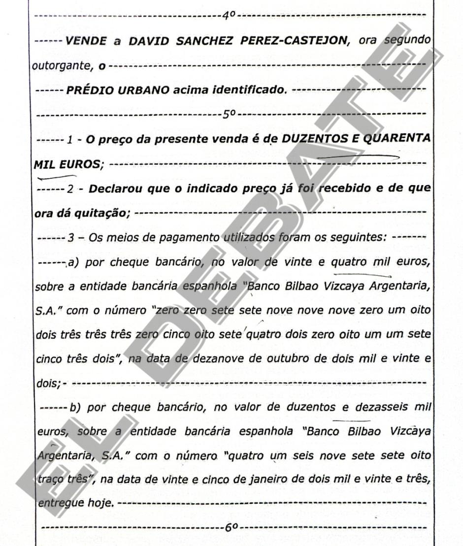 El documento que acredita que el hermano de Sánchez usó dos cheques para comprar el palacete