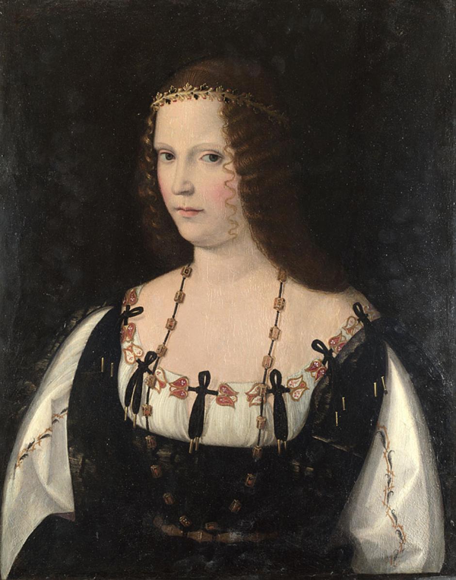 Bartolomeo Veneto, active 1502 - 1546
Portrait of a Young Lady
about 1500-10
Oil on wood, 55.5 x 44.2 cm
Salting Bequest, 1910
NG2507
http://www.nationalgallery.org.uk/paintings/NG2507