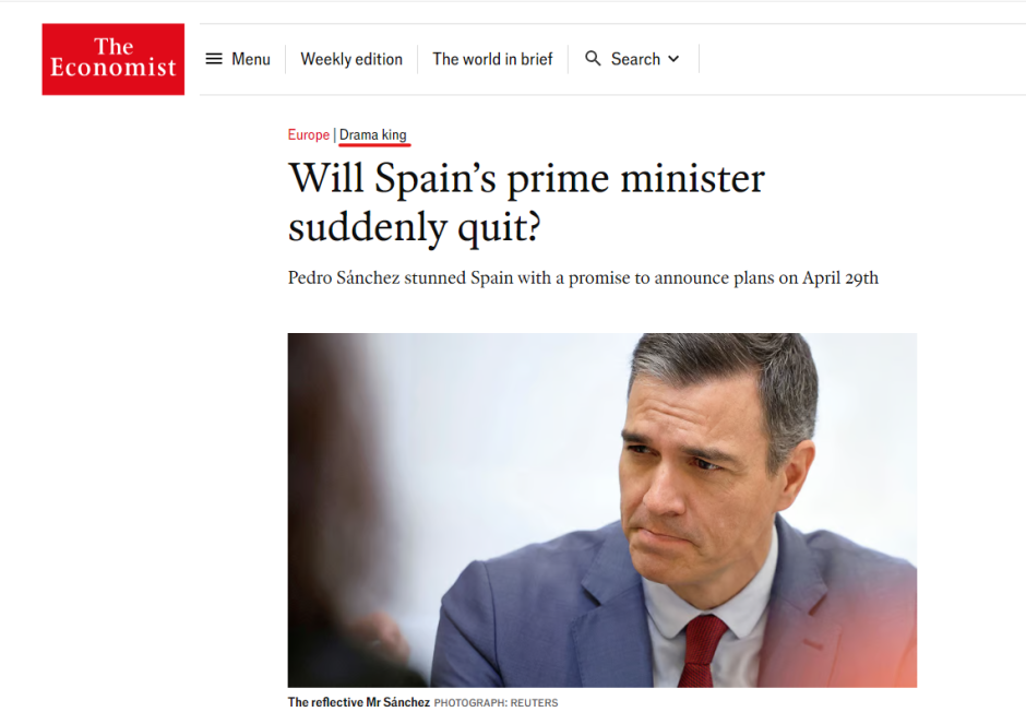 El artículo de The Economist sobre Pedro Sánchez