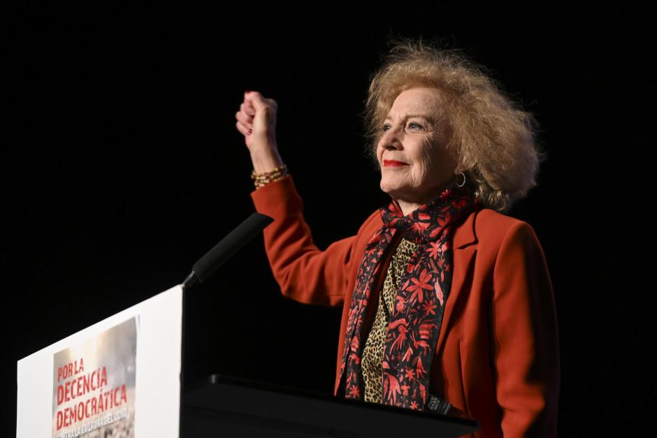 La actriz Marisa Paredes en el acto de "la cultura" de este domingo