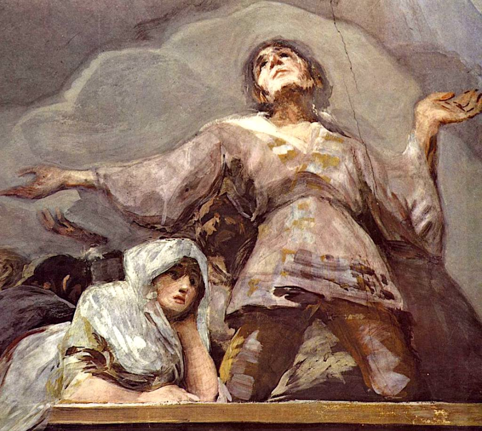 El cadáver (sin cabeza) de Goya fue depositado en el altar mayor de esta ermita, en una tumba realizada en granito, con lápida superpuesta de mármol. Se le sepultó junto a su amigo y consuegro Martín Miguel de Goicochea en 1919, por lo que desde entonces, San Antonio de la Florida es considerada como mausoleo del genio.