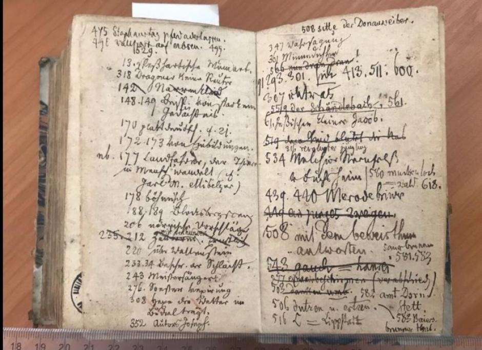 Algunas de las anotaciones de los hermanos Grimm en sus libros