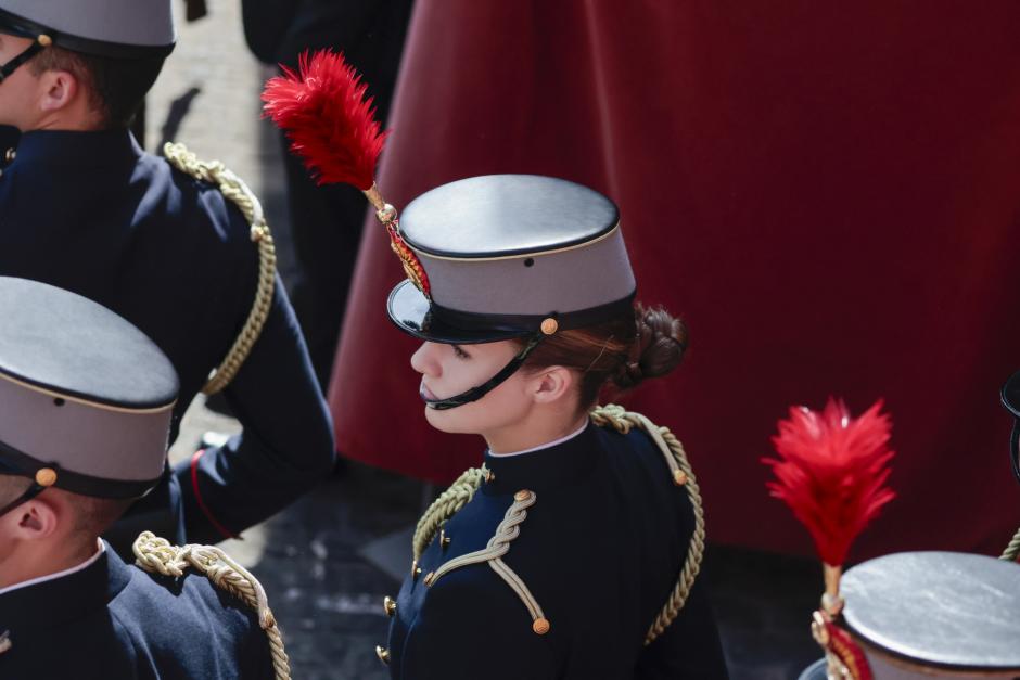 La Heredera de la Corona, junto a sus compañeros, este sábado en la Academia de Zaragoza