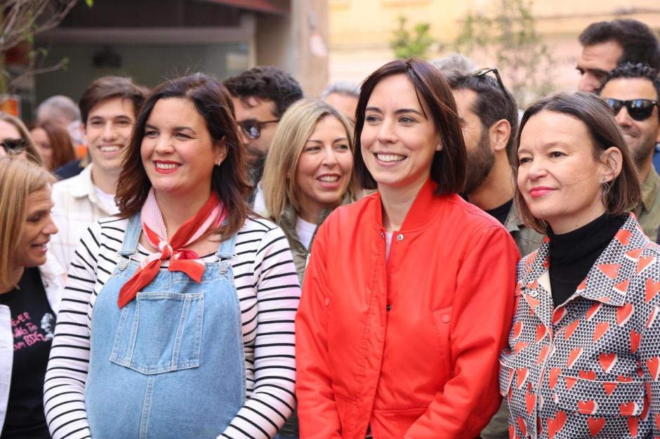 De izquierda a derecha, Sandra Gómez, Diana Morant y Leire Pajín, en Valencia