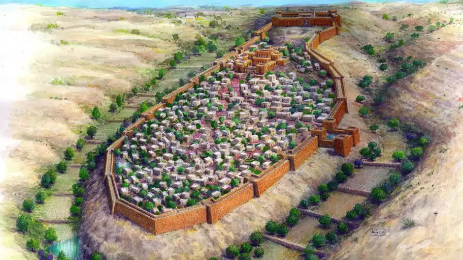 Recreación de la ciudad de Jerusalén durante el periodo del Primer Templo