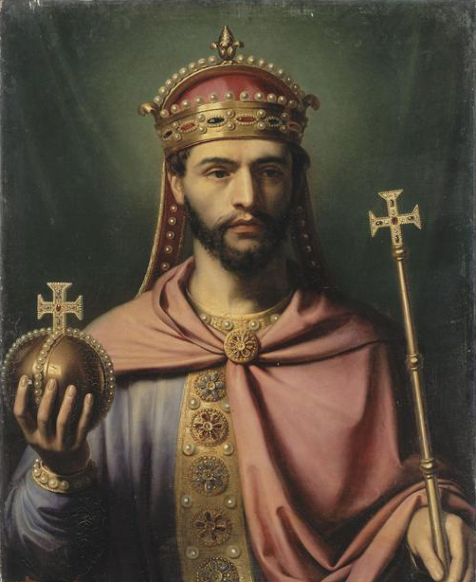 Luis I el Piadoso, Emperador de Occidente. Pintura de J. J. Dassy