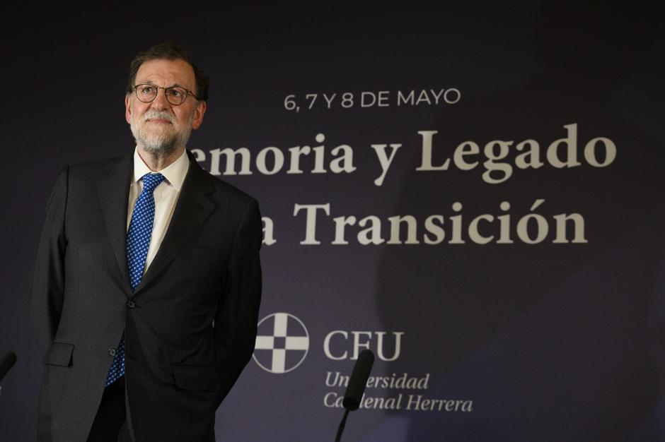 Mariano Rajoy, antes de pronunciar su conferencia en Valencia
