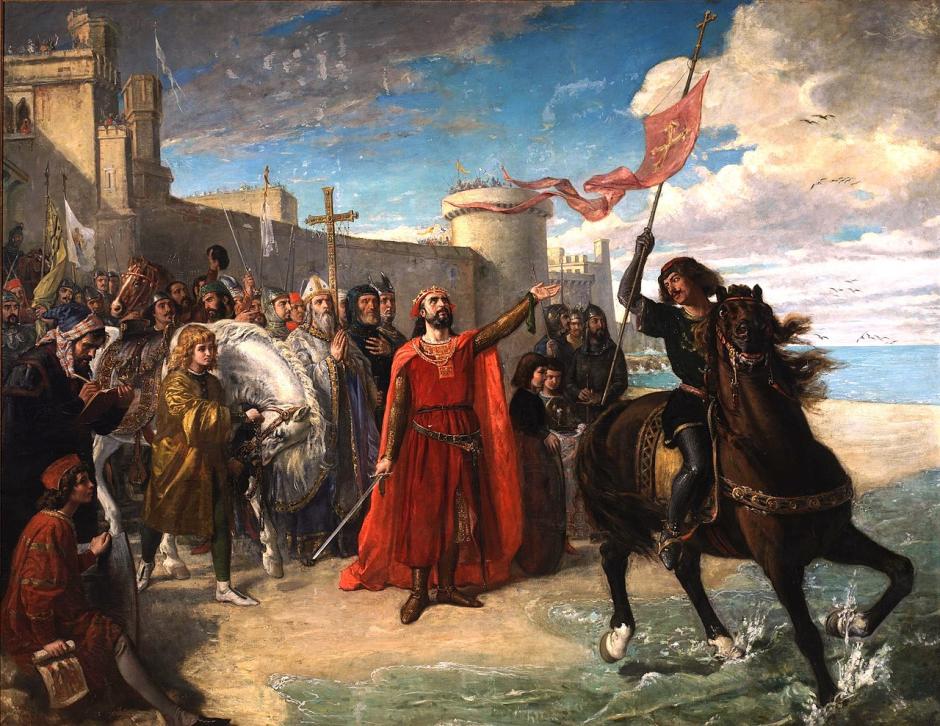 Alfonso X el Sabio tomando posesión del mar después de la conquista de Cádiz