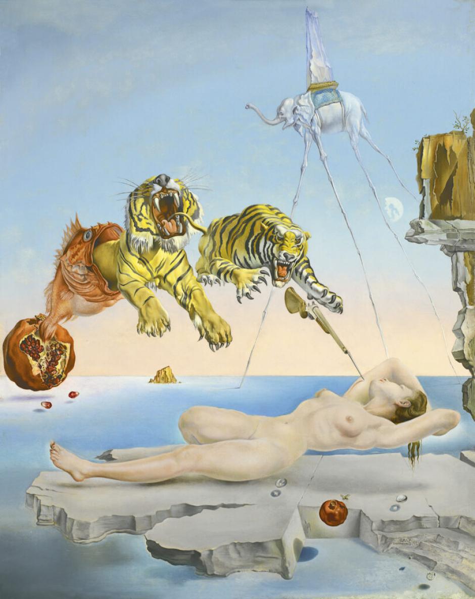 DALÍ, Salvador_Sueño causado por el vuelo de una abeja alrededor de una granada un segundo antes del despertar, 1944_510 (1974.46)