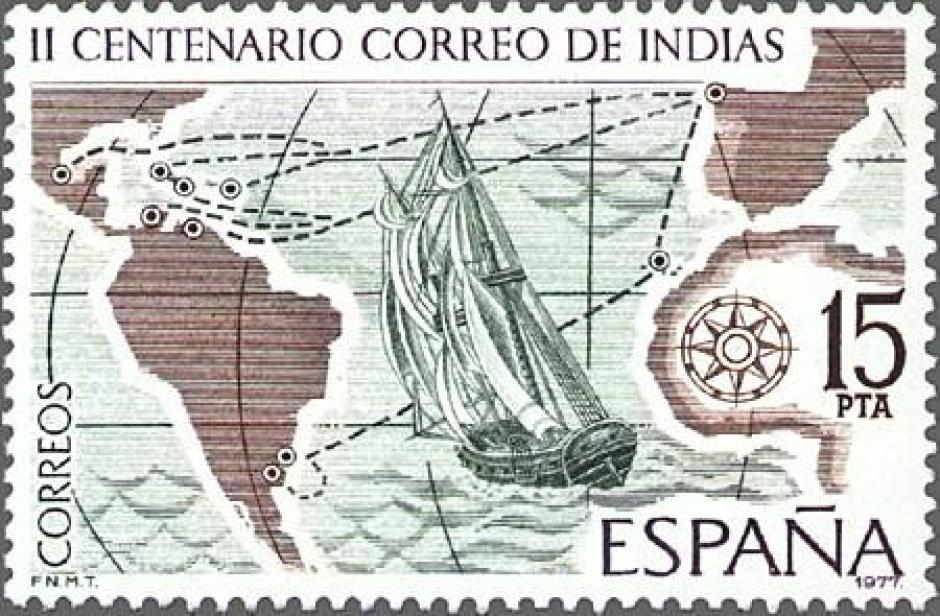 Sello conmemorativo por el bicentenario del Correo Mayor de Indias