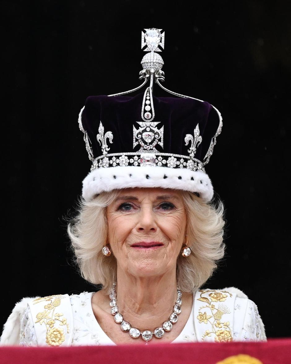 Queen Camilla on the balcony during Britain's King Charles´s coronation ceremony in London, Britain May 6, 2023.