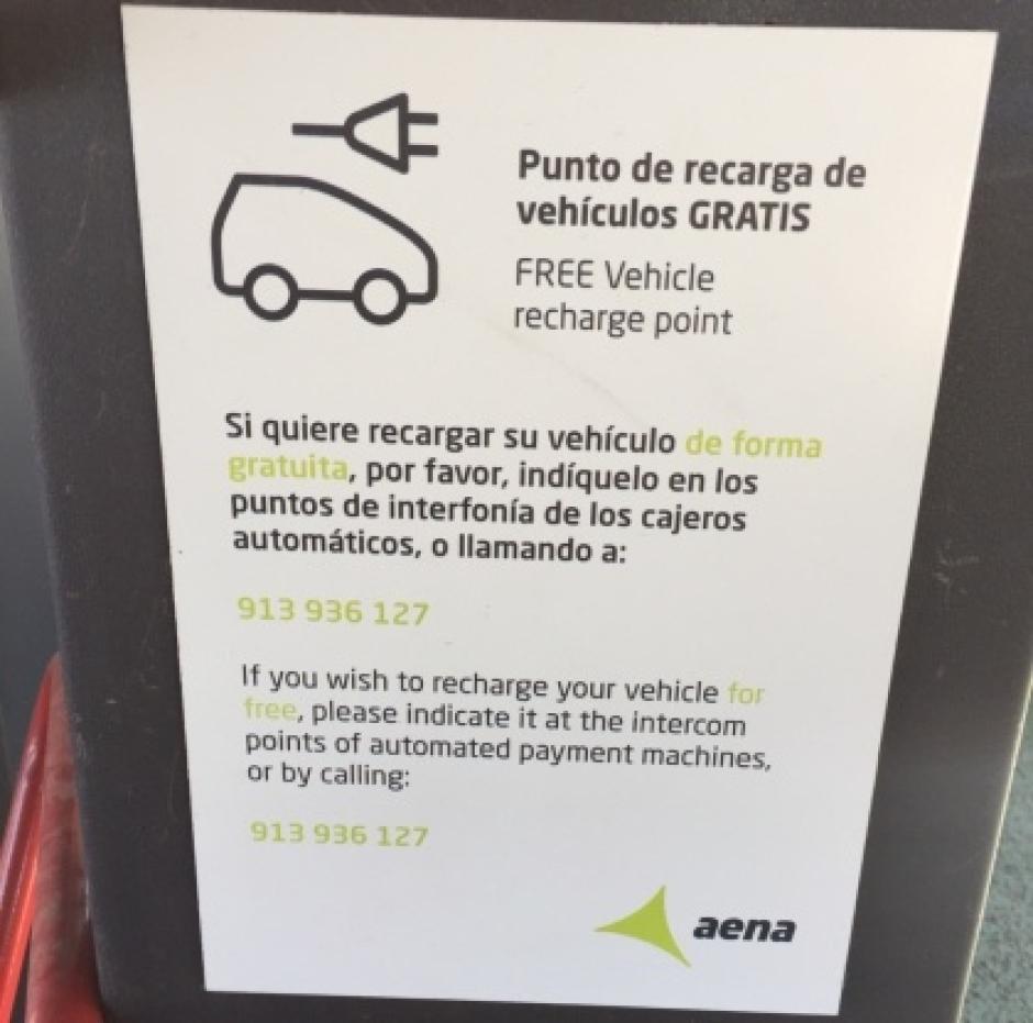 Aena también avisa sobre las recargas gratuitas