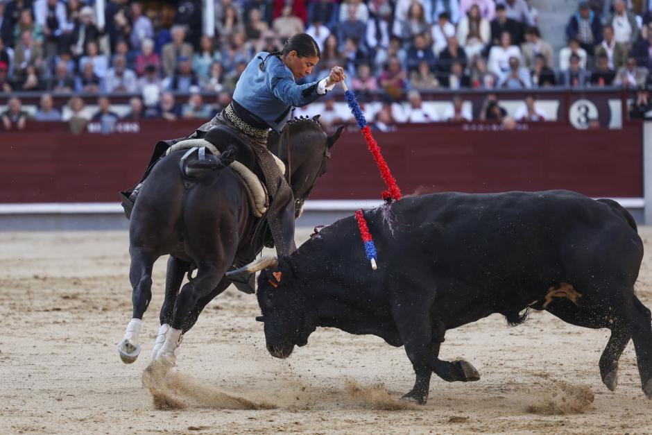 Lea Vicens, en la corrida de rejones de este sábado en Las Ventas