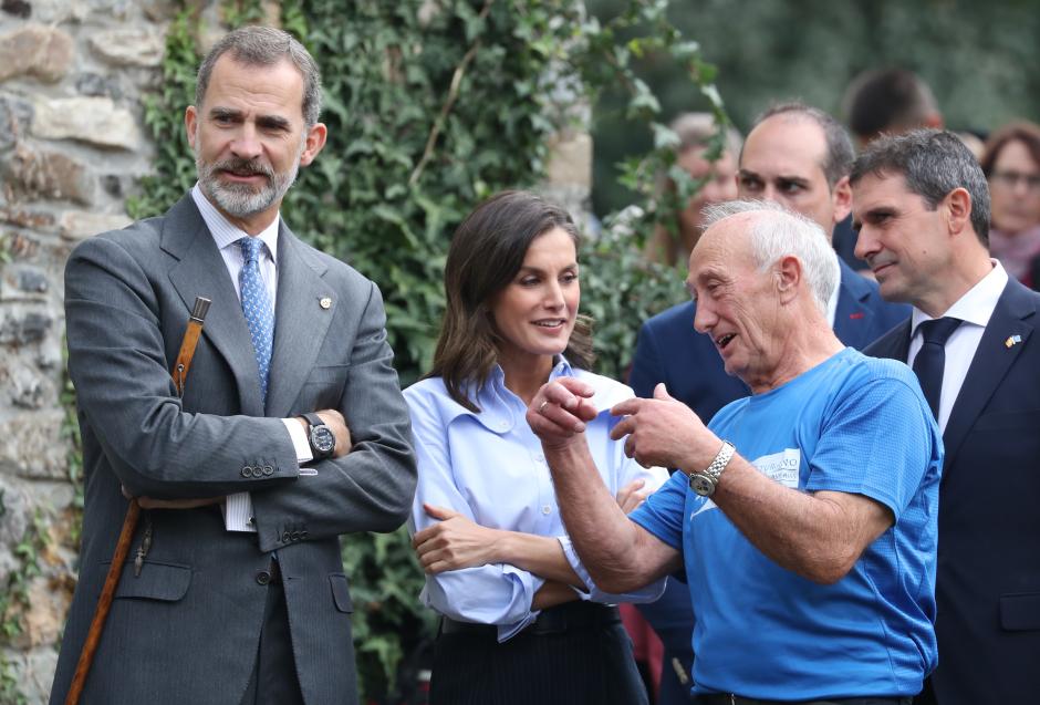 Spanish Kings Felipe VI and Letizia during a visit to Mual (Cangas de Narcea) as winner of the 29th annual Exemplary Village of Asturias Award, Spain, on Saturday 20 October, 2018