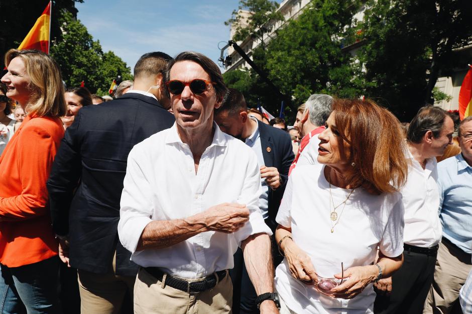 El expresidente José María Aznar junto a su esposa, Ana Botella