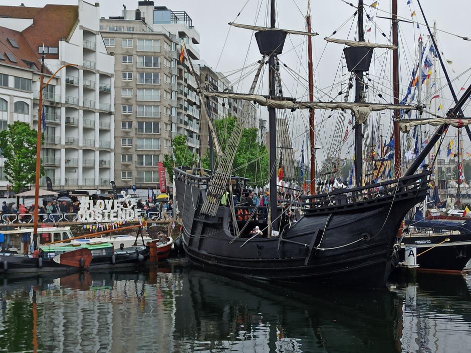 El 'Galeón Andalucía' permaneció cuatro días amarrado en el puerto de Ostende (Bélgica)