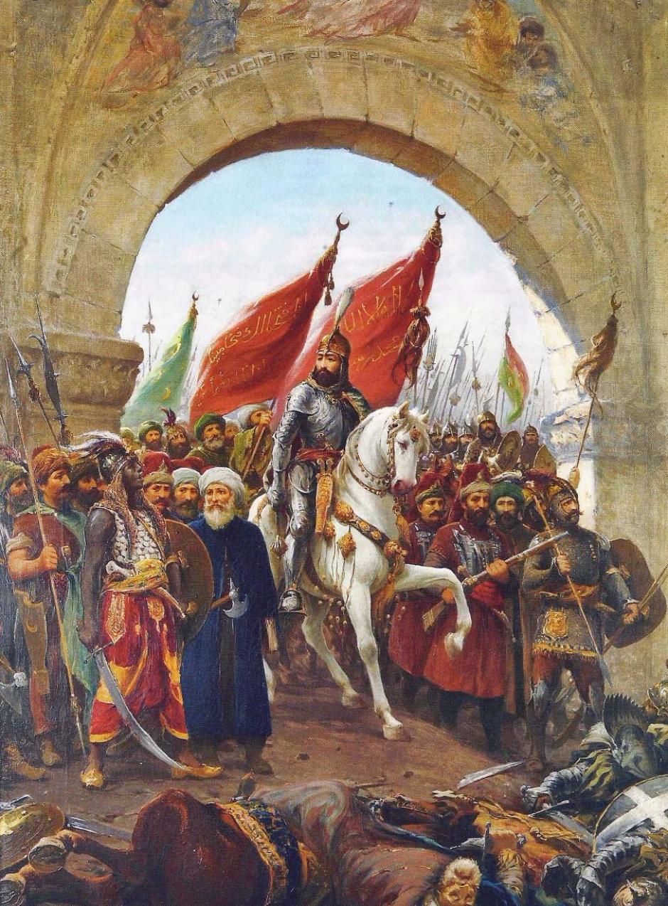 Mehmed II entra en la ciudad, pintura de Fausto Zonaro