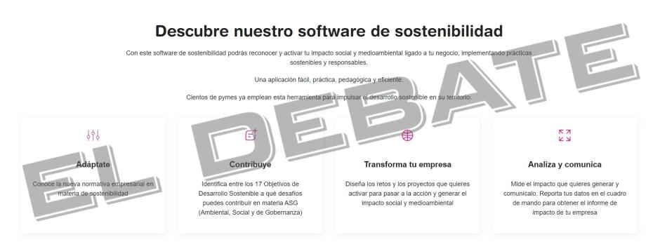 Dossier promocional de la aplicación informática de la mujer de Pedro Sánchez