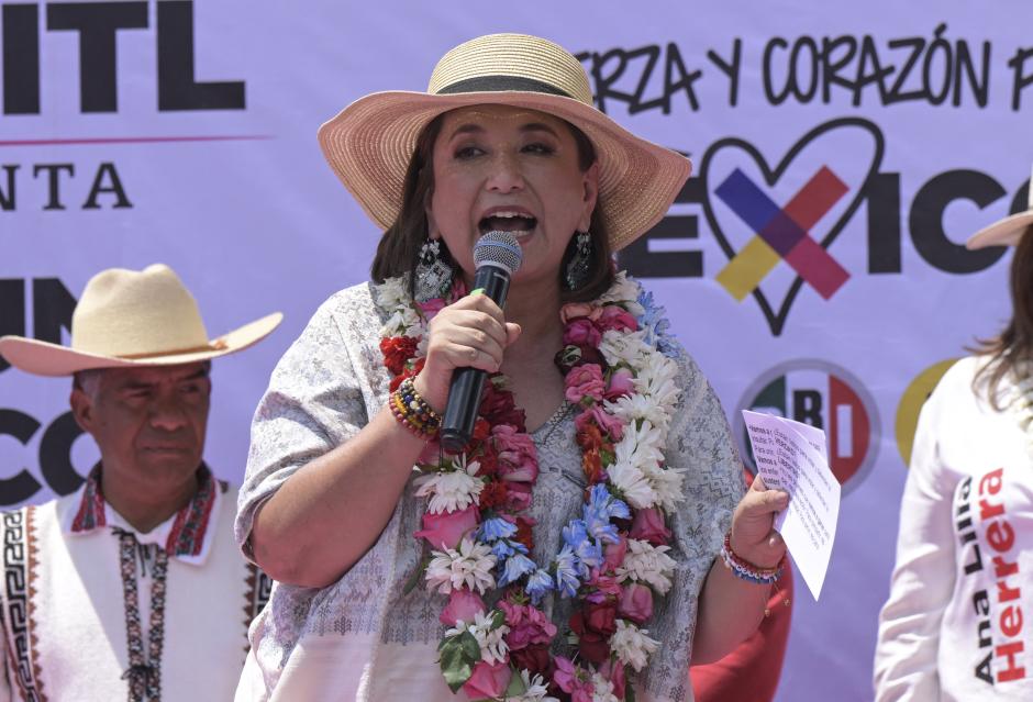 La candidata presidencial de México por el partido de coalición Fuerza y ​​Corazón por México, Xochitl Gálvez