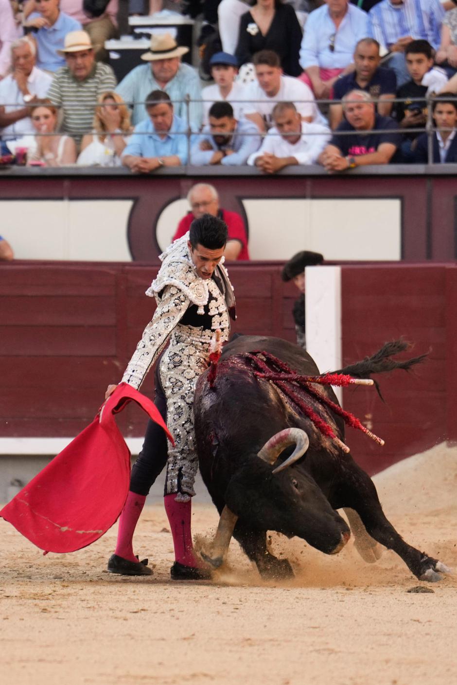 Alejandro Talavante con el quinto de la tarde, de nombre Tejonero y 600 kilos de pesos