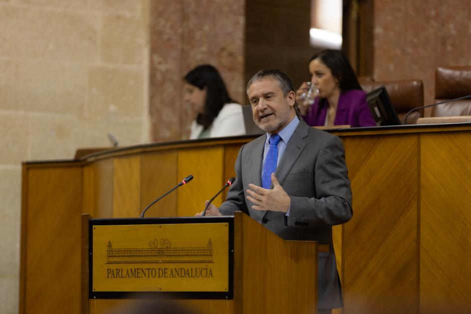 El diputado de Vox en Andalucía José Ortells, en una intervención en el Parlamento andaluz