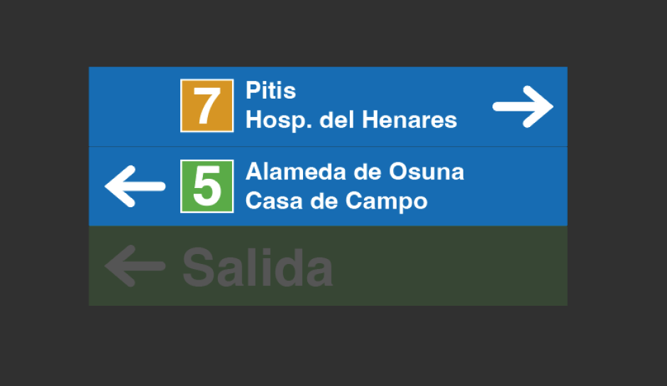 Cartel de las estaciones de Metro de Madrid