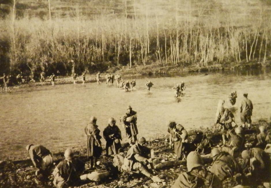 Tropas italianas durante la ofensiva final en Cataluña en 1939