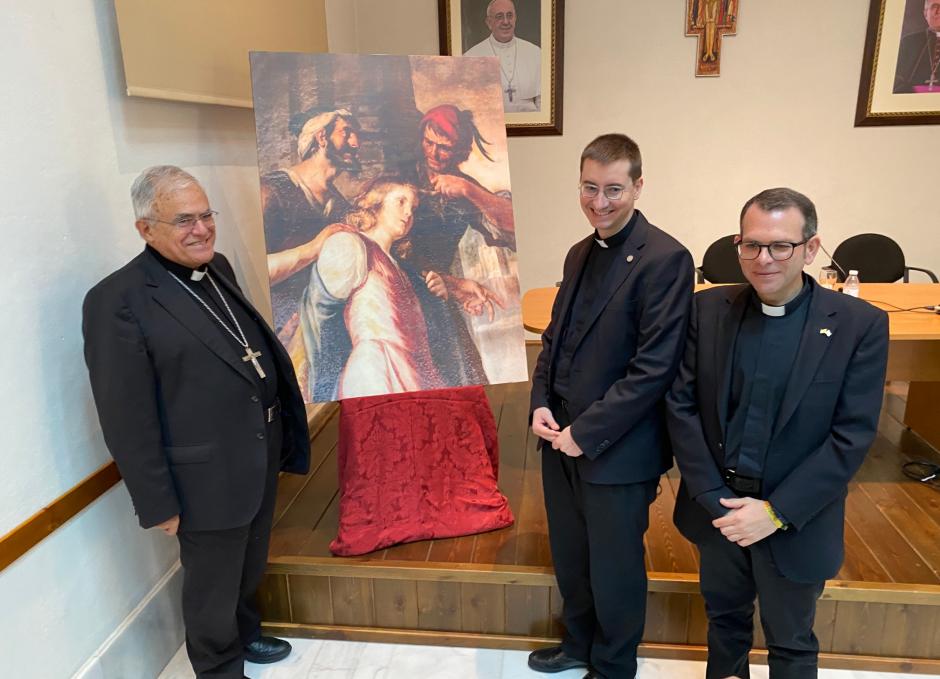 Demetrio Fernández, Carlos Gallardo y Jesús Linares, en la presentación del Año Jubilar de San Pelagio