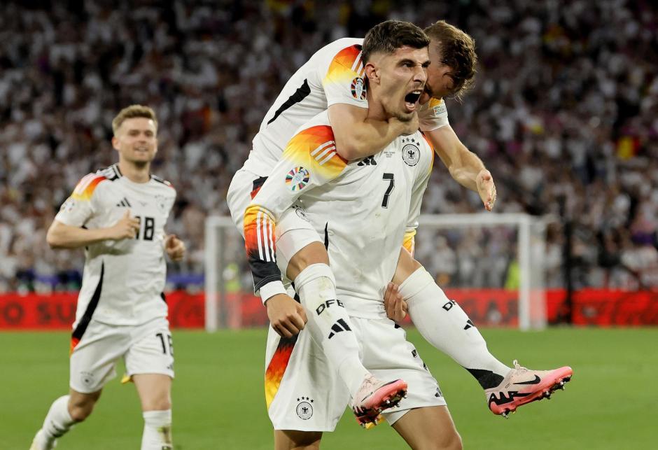Havertz celebra el tercer gol de Alemania