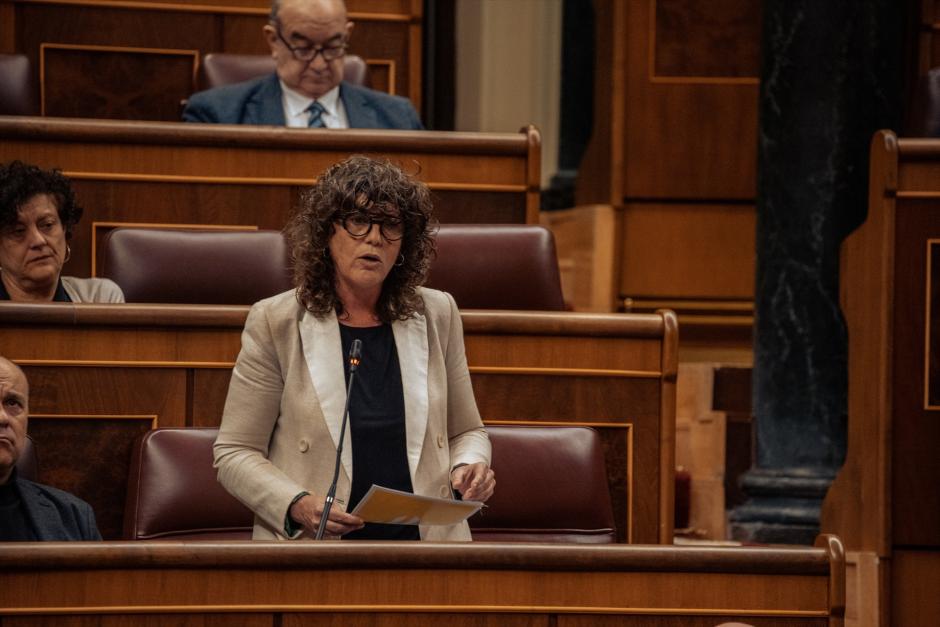 La portavoz adjunta de Esquerra Republicana (ERC), Teresa Jordà, interviene durante una sesión de control al Gobierno, en el Congreso
