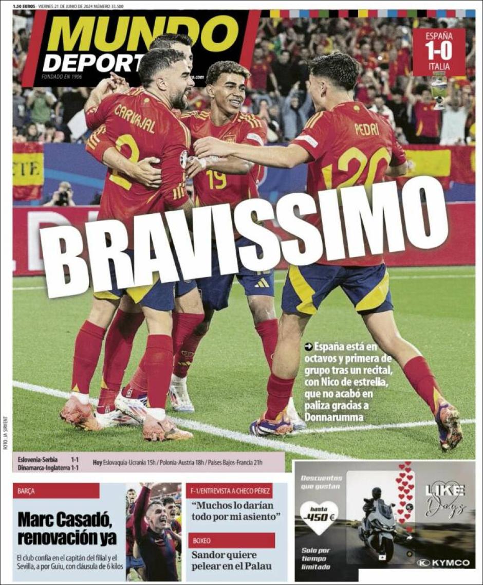 Algunos medios aseguran que el de ayer fue el mejor partido de España desde la época gloriosa de la selección, entre 2008 y 2012