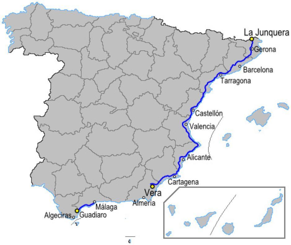 La AP-7, conocida como autopista del Mediterráneo