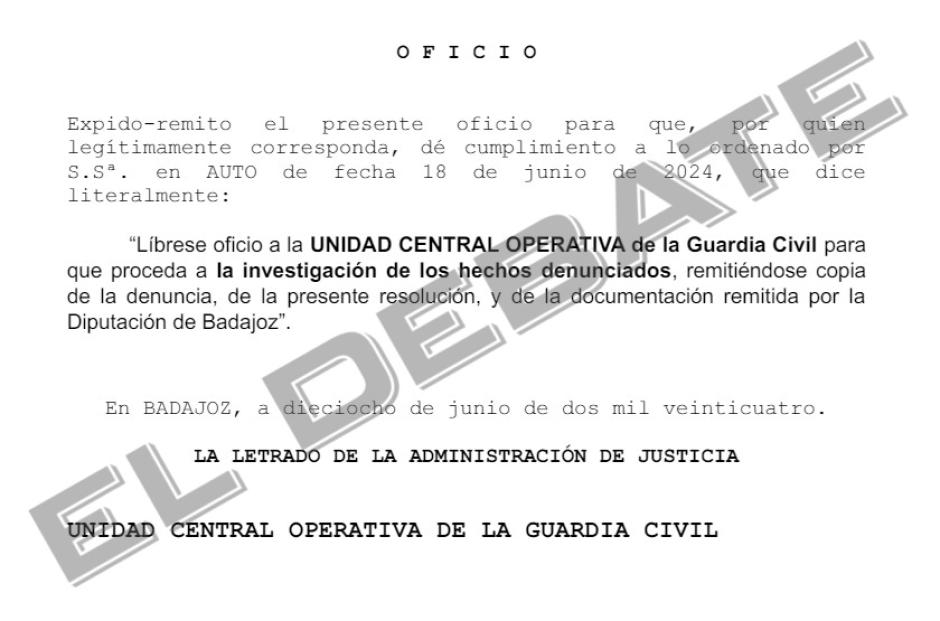Orden de la juez a la UCO para investigar a David Sánchez