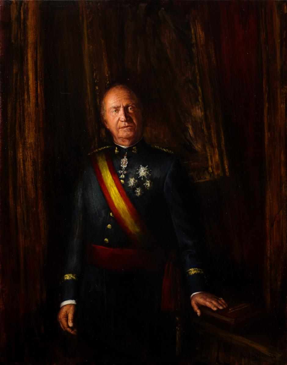 Retrato del Rey Don Juan Carlos pintado por Tomás Baleztena por encargo de la Real Gran Peña