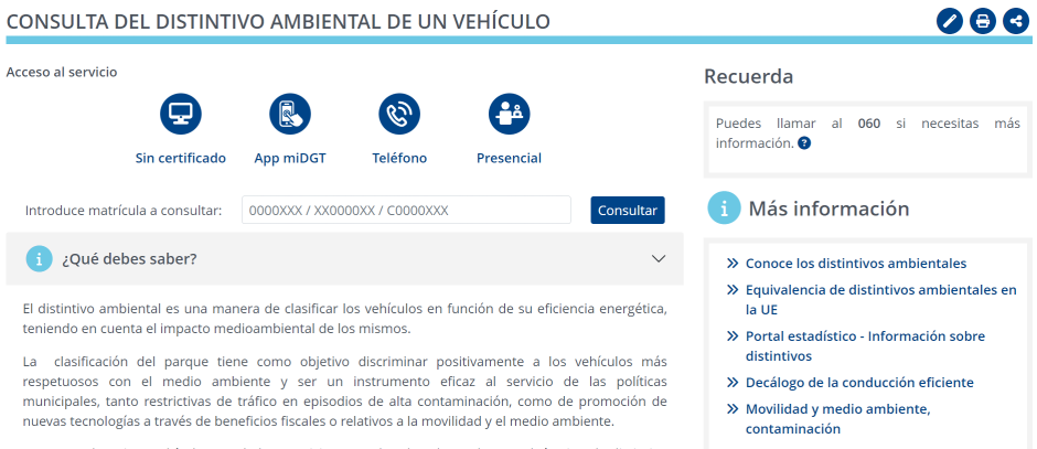 Buscador de matrículas e la DGT