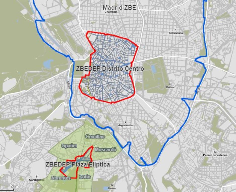 Madrid, ZBE de especial protección: centro y plaza Elíptica