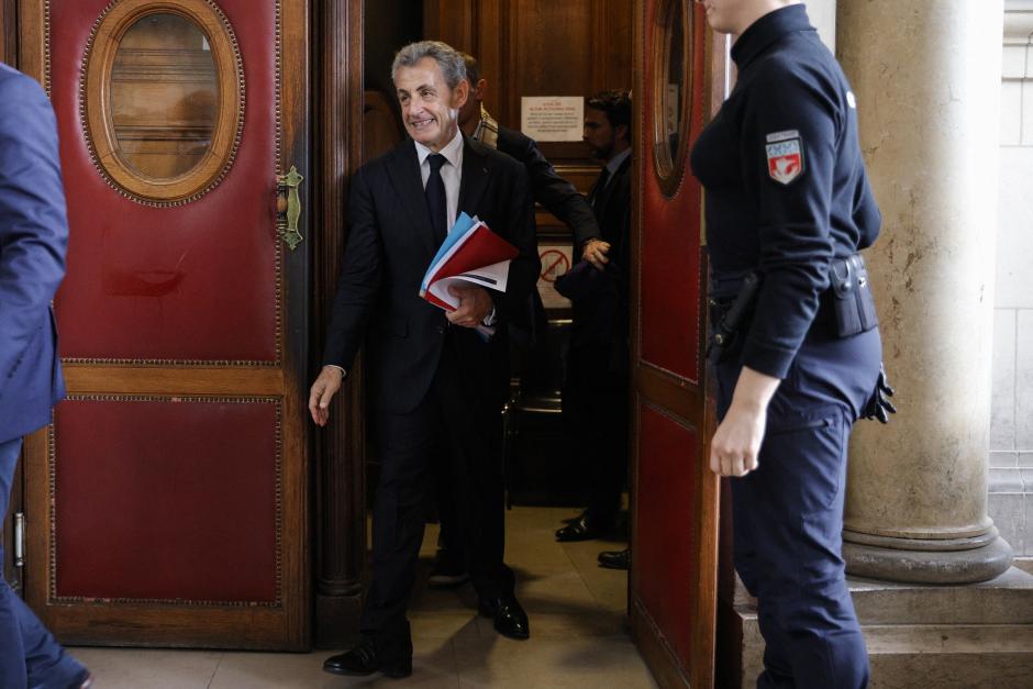 Nicolas Sarkozy, a su salida de la declaración