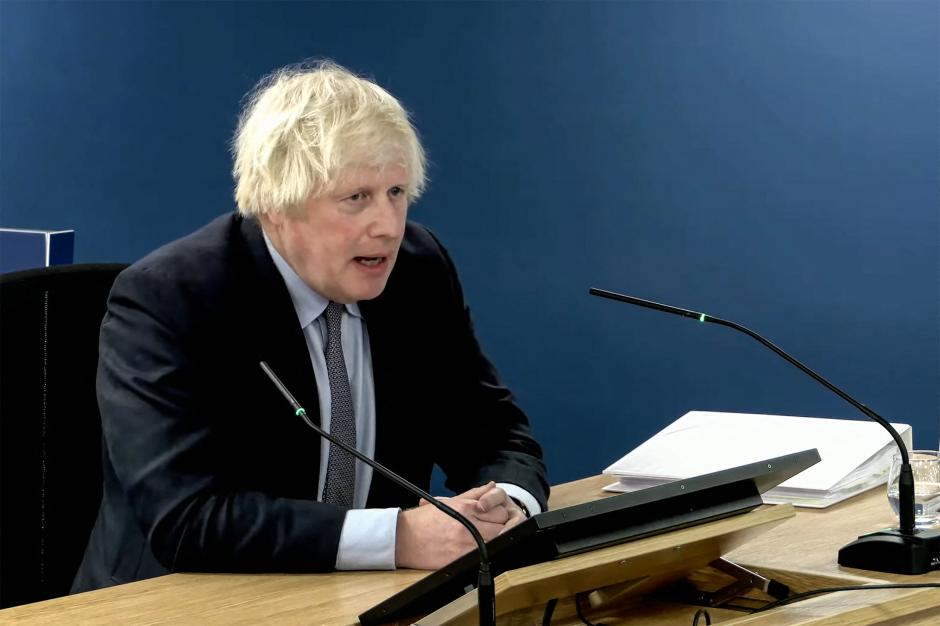 Boris Johnson, durante su declaración ante el Juzgado