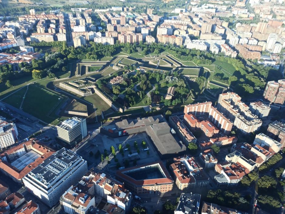 La Ciudadela de Pamplona, vista desde el aire