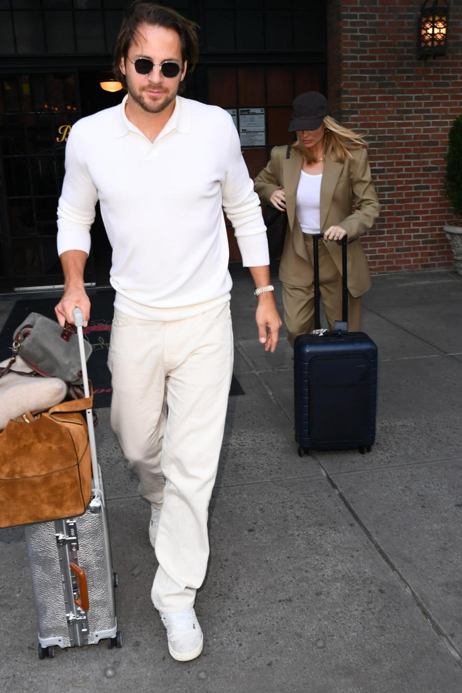 Actress Margot Robbie and producer Tom Ackerley in New York City