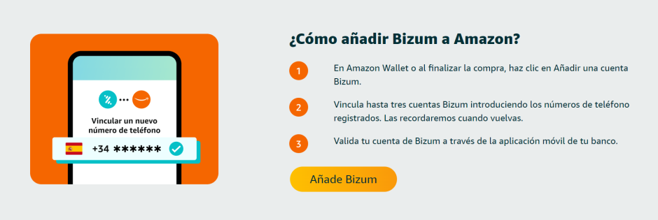 Pasos para añadir Bizum a Amazon