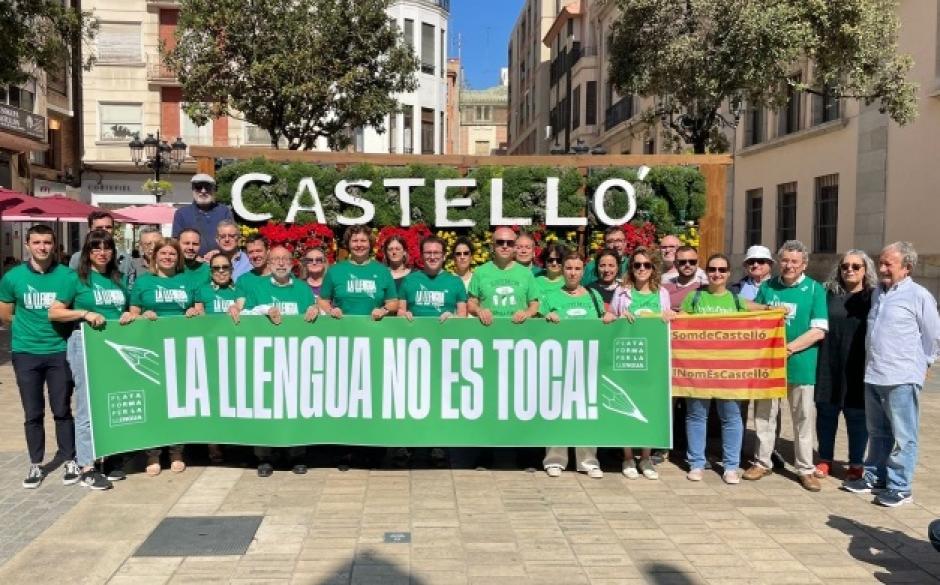 Imagen de 'Plataforma per la Llengua' en protesta por el cambio del topónimo de la ciudad de Castellón