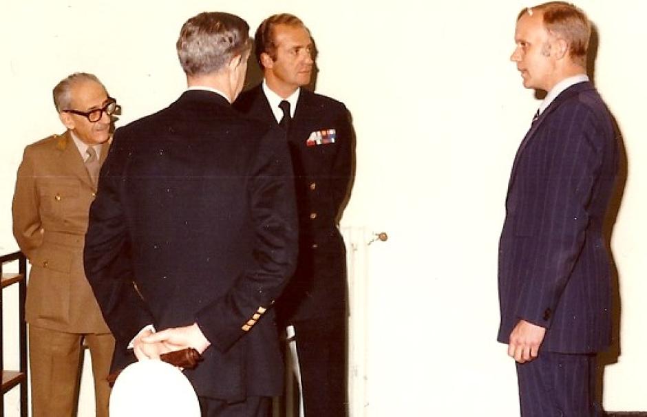 Staffan Mörling con Juan Carlos I y Manuel Gutiérrez Mellado