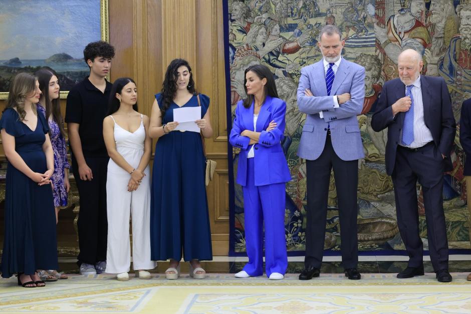 Los Reyes, durante la intervención de una de las alumnas