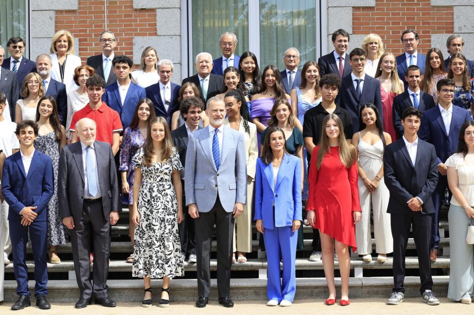 Los Reyes y sus hijas, durante la audiencia