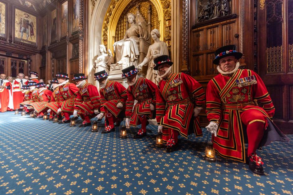 Yeoman warders take part attending the State Opening of Parliament in London