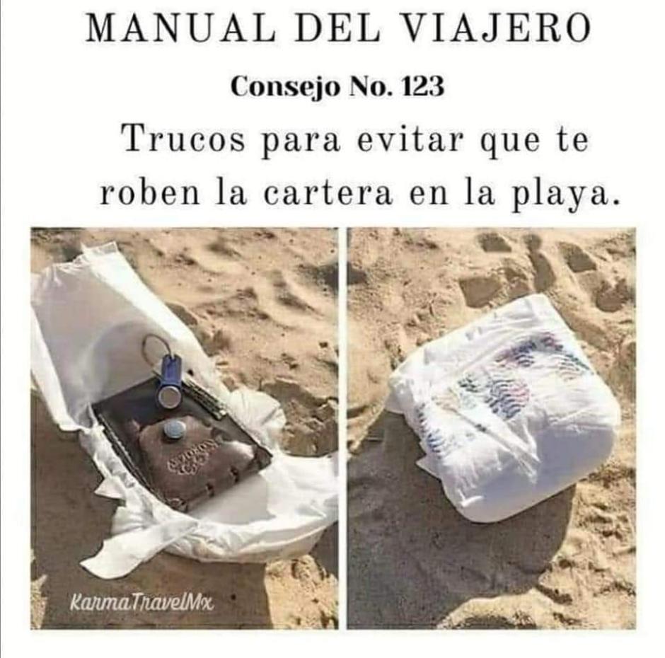 Meter el móvil en un pañal puede evitar robos en la playa