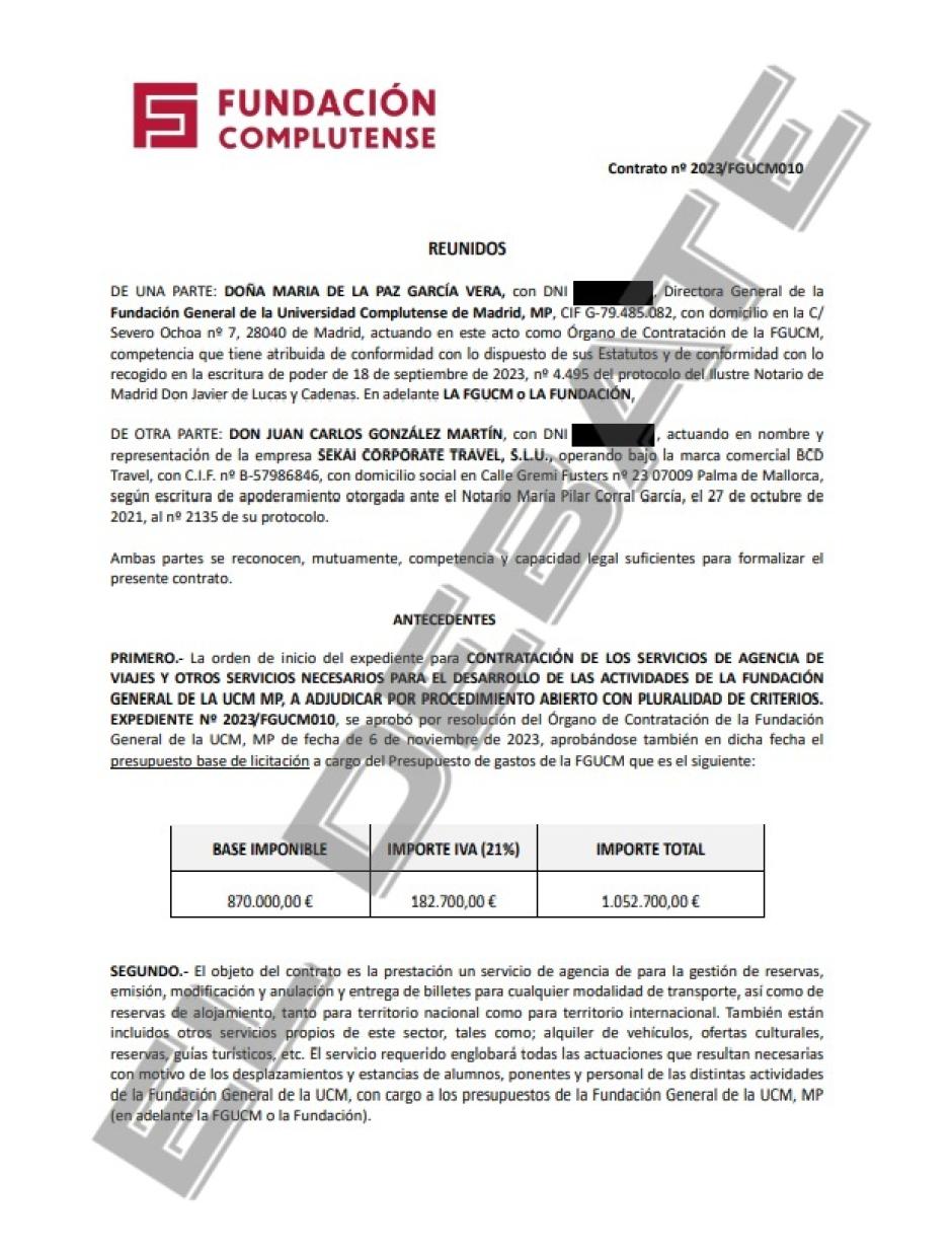 Segundo contrato entre la Fundación de la UCM y Globalia